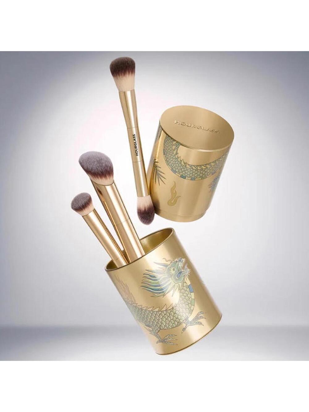3 Pc Hourglass Vegan Beauty Makeup Brush Set dragon